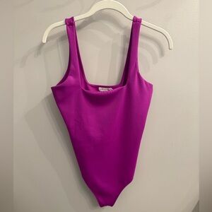Good American Purple/Pink Scuba Modern Tank Bodysuit